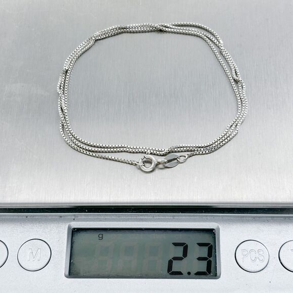 Vintage IBB Sterling Silver 925 0.8mm Box Chain Necklace 20.5" - Picture 3 of 3